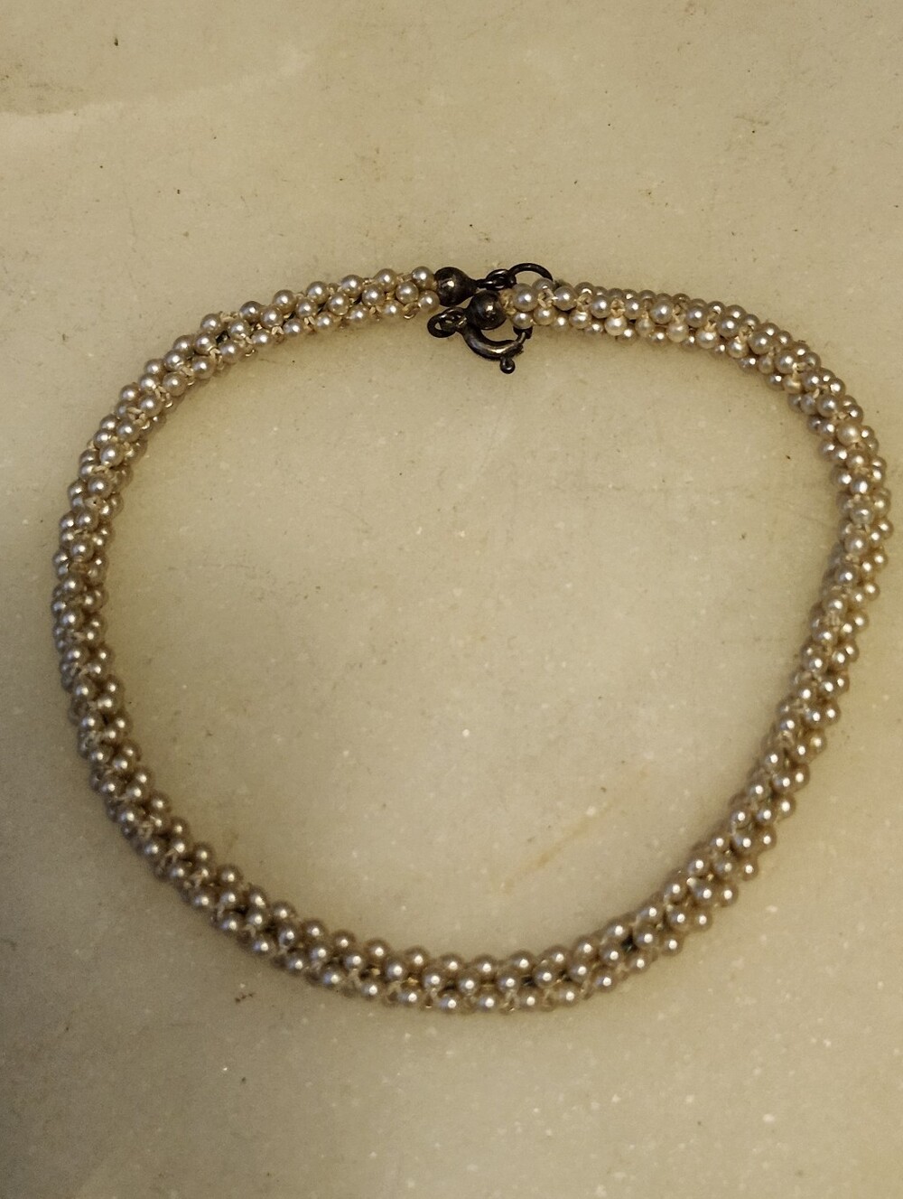 Vtg Multi Strand Seed Pearl Beaded Twisted Bracelet - 7 Inches